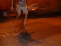 skateboarding in the alley
